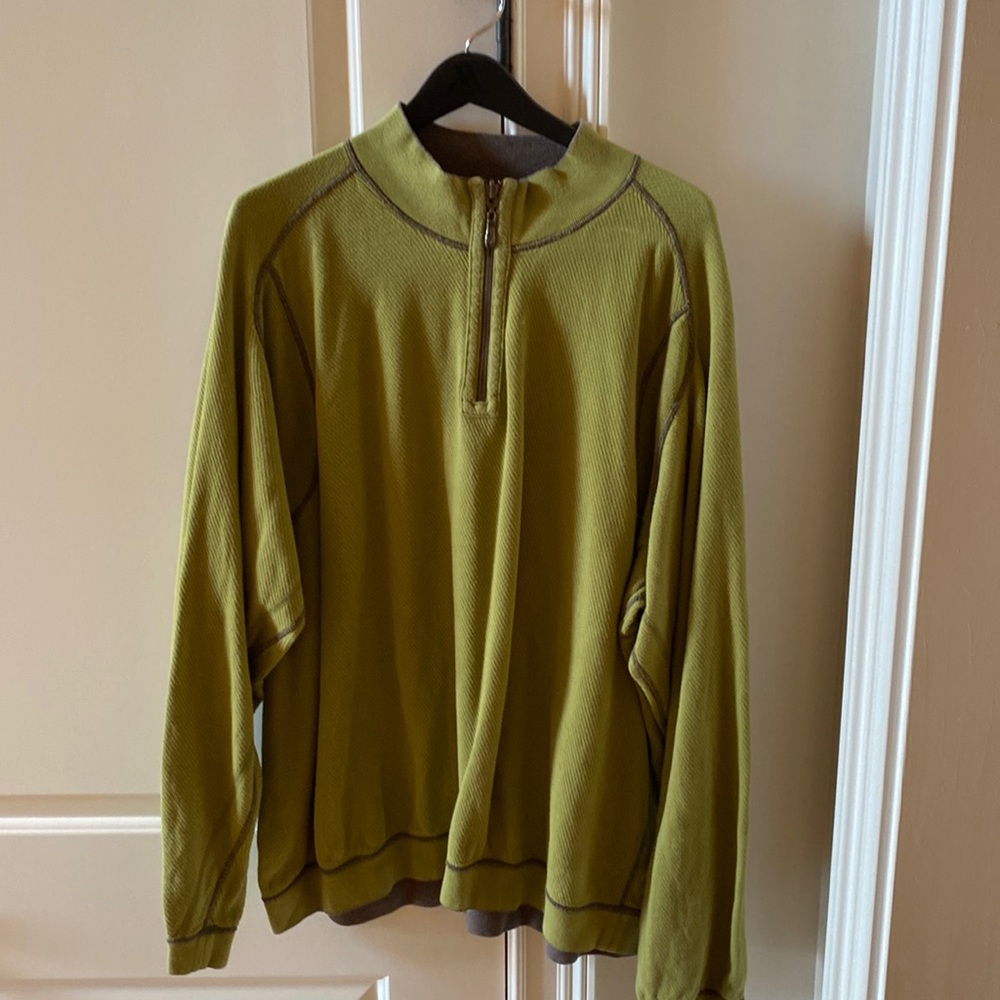 Reversible olive green/brown XXL tommy bahama 1/4 zip